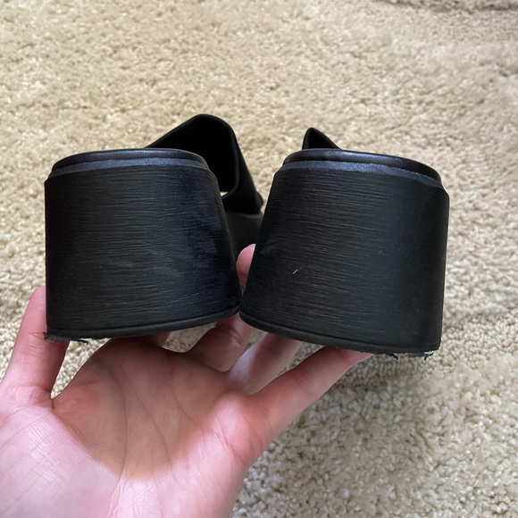 Aldo Black Platform Slide Sandals Size 8 - Picture 2 of 5